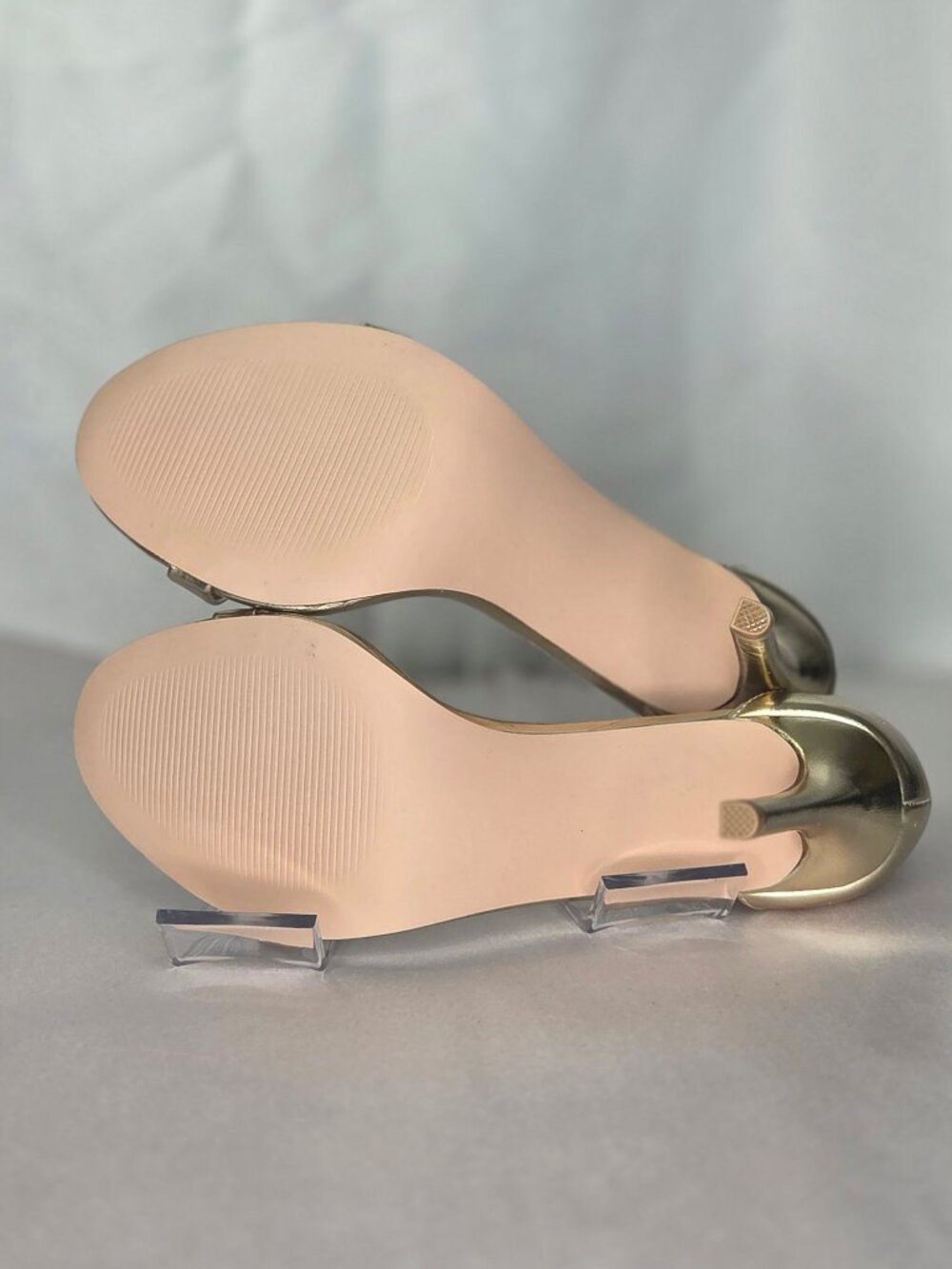 Madden Girl Brazen Two-Piece Stiletto Dress Sandals - Gold Metallic, Size: 6, 9 - Picture 5 of 8